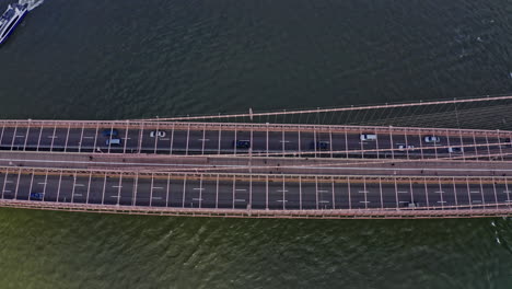brooklyn bridge with manhattan and east river