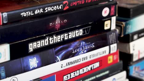 stack of video games