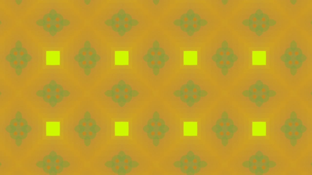 formas caleidoscópicas que se mueven hipnóticamente sobre un fondo amarillo