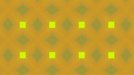 kaleidoscopic shapes moving hypnotically on yellow background