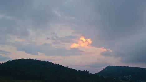 mountain sunset with dramatic clouds