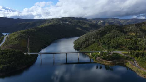 aerial view of the a beautiful zêzere river valley, portugal