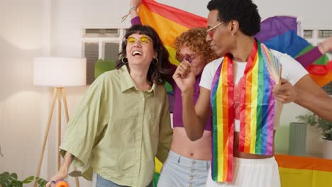 celebrating pride with friends
