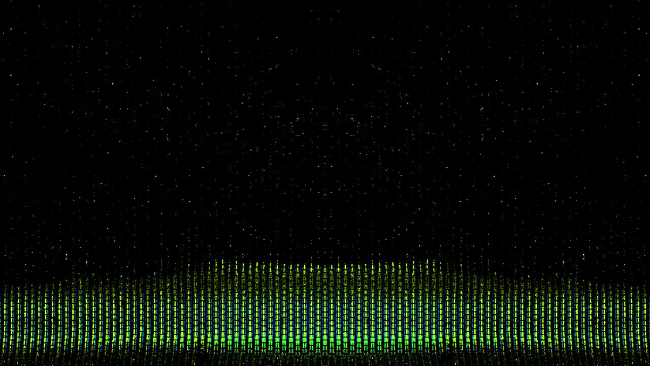 Dynamic Abstract Digital Equalizer Pattern with Green and Blue Lights