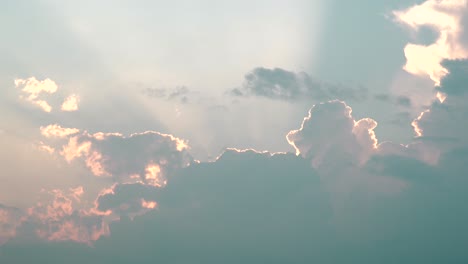 beautiful silverlining of the clouds at dusk in tokyo, japan