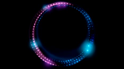 luces de neón abstractas círculos azules púrpuras animación de video