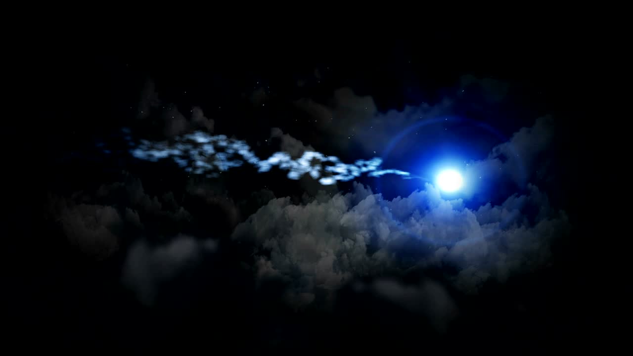 구름이 가득한 하늘의 판타지 풍경, 요정 애니메이션, 루프 배경