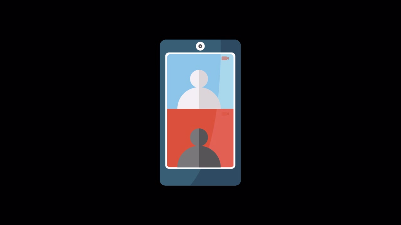 Animated Smartphone Video Call with Two Users
