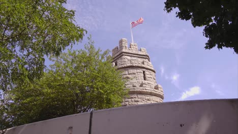 Location-footage-of-Somerville,-MA-Prospect-Hill-Tower