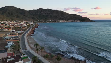 coastal village la azohia in murcia region, costa calida, spain - aerial 4k