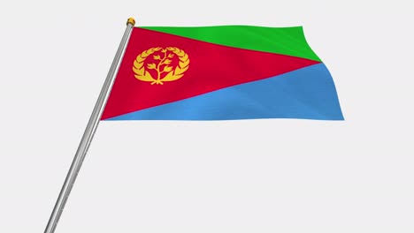 video de bucle de la bandera de eritrea revoloteando en el viento, video en cámara lenta de 4k, con canal alfa