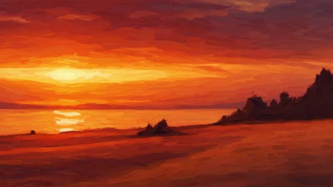 a stunning sunset over calm waters: captivating colors and tranquil views captured in two frames of nature's serene beauty