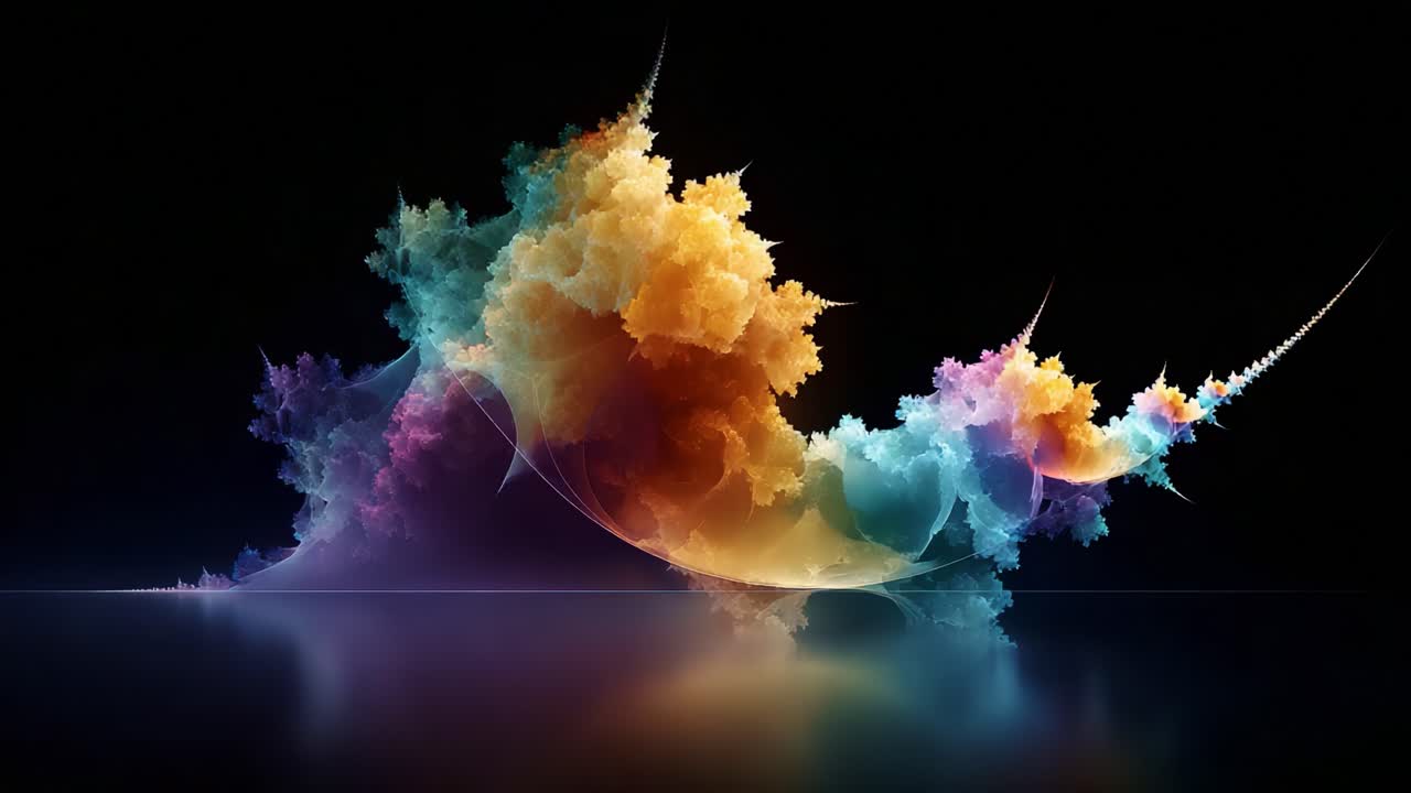 A Stunning Transformation of Abstract Fractal Art Showcasing Vibrant Colors and Intricate Patterns in Two Frames Illuminating the Beauty of Digital Creations
