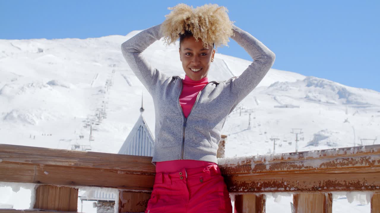 Young woman celebrating the winter season