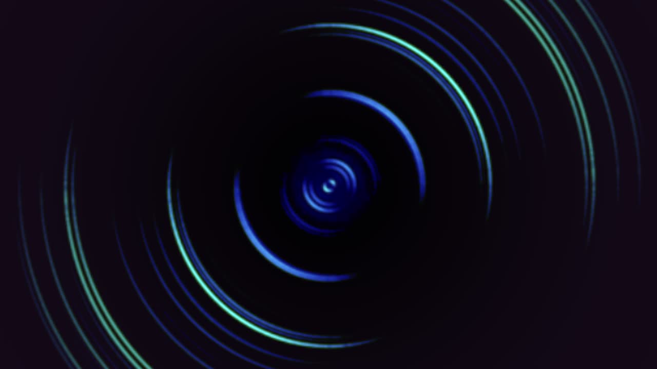 Abstract green and blue spiral lines in 80s style