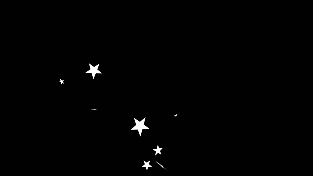 animación de estrellas de navidad cayendo sobre un fondo negro