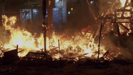 festival dolls are burning in bonfires