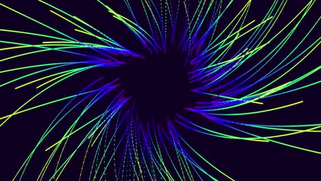 running or shifting lights. 3d abstract bg with glow particles. particles or dots with neon light, form surface of 3d object like funnel. bright creative motion design bg. luma matte as alpha channel.