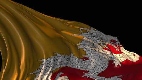 bhutan flag in 3d