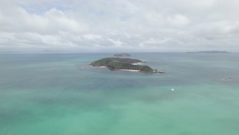 view of middle island with miall island behind and north keppel island in distance