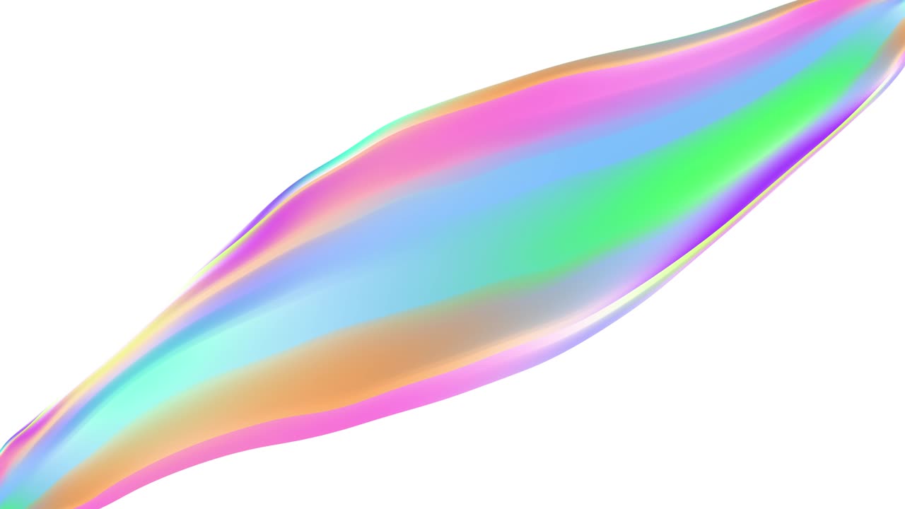 무지개 색의 타원형 비누 거품 모션 그래픽