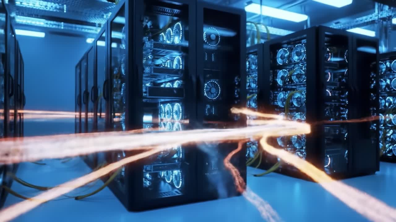 Modern Data Center Interior