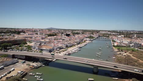 aerial view city of tavira portugal 4k