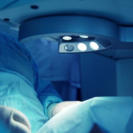 surgery laser vision correction. surgeon making eye surgery using modern technologies