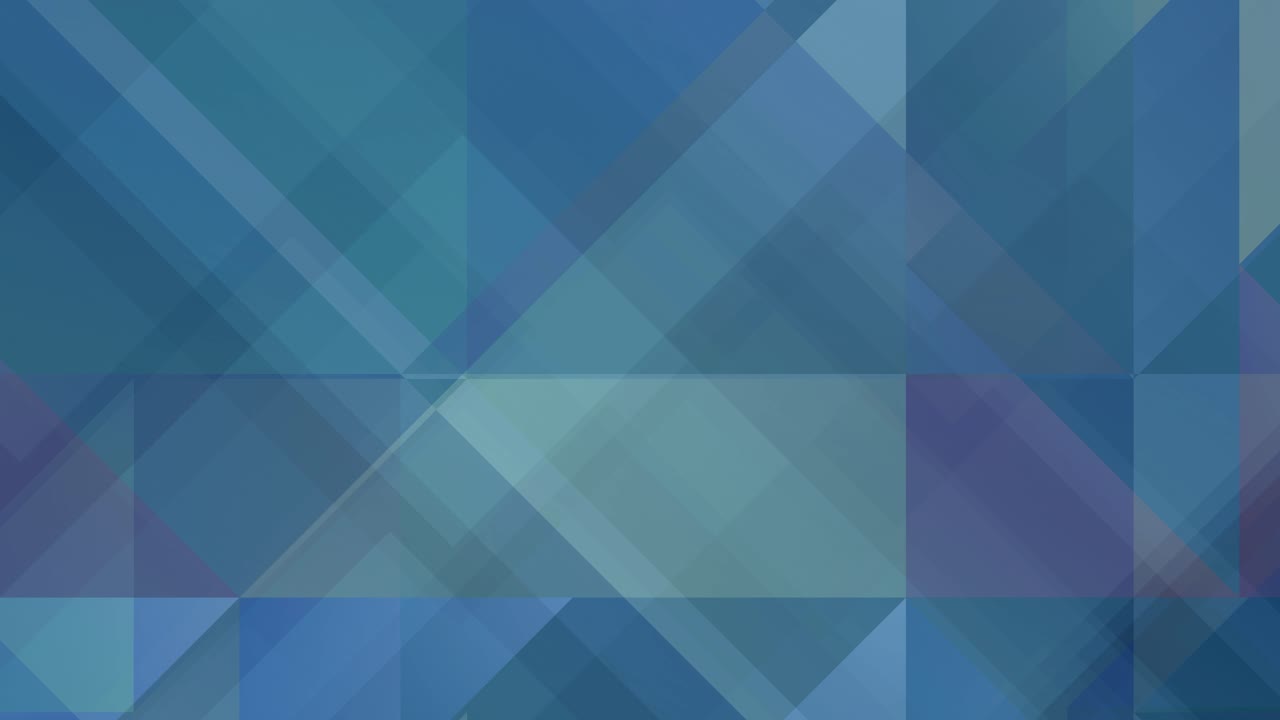 Animazione di sfondo con motivo geometrico astratto blu, triangoli e rettangoli trasparenti a strati, design moderno e professionale