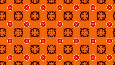 el patrón transparente de colores naranja, rojo y negro con animación de diapositivas de elementos dorados