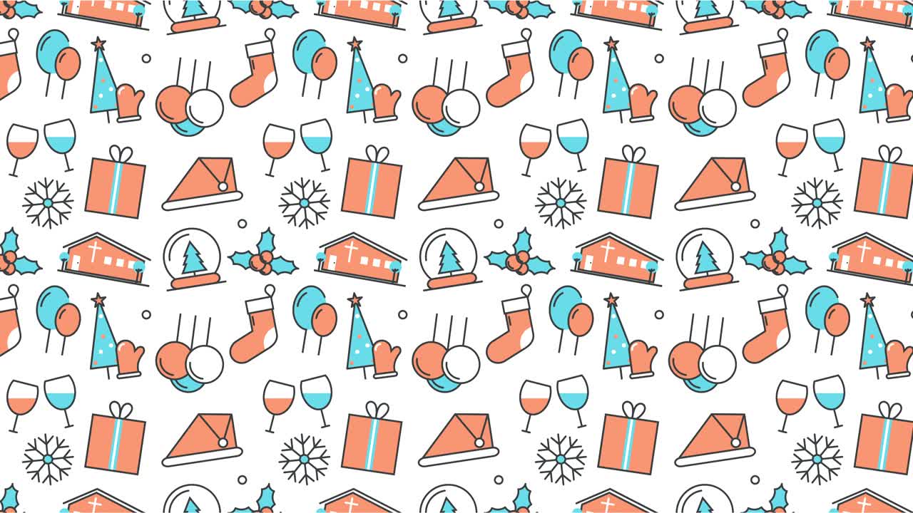 el fondo moderno de textura sin costuras de los íconos de navidad planos