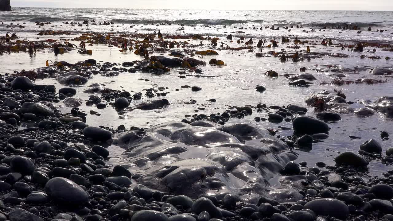 Ireland Epic Locations incoming tide trough seaweed and polished rocks Copper Coast Waterford