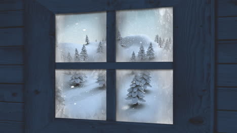 winter scenery seen through window