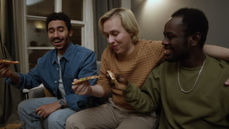 meeting of male friends in an apartment