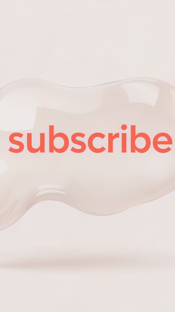 Vertical video: Loop starting pale blob morphing on pink backdrop, promoting subscribe and shadow