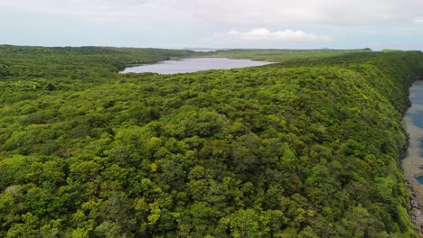 salt water lake high above clifftop in fiji