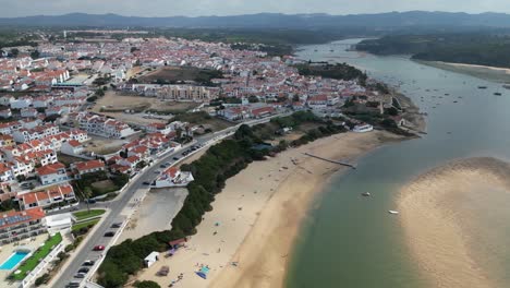aerial view of a coastal town in portugal