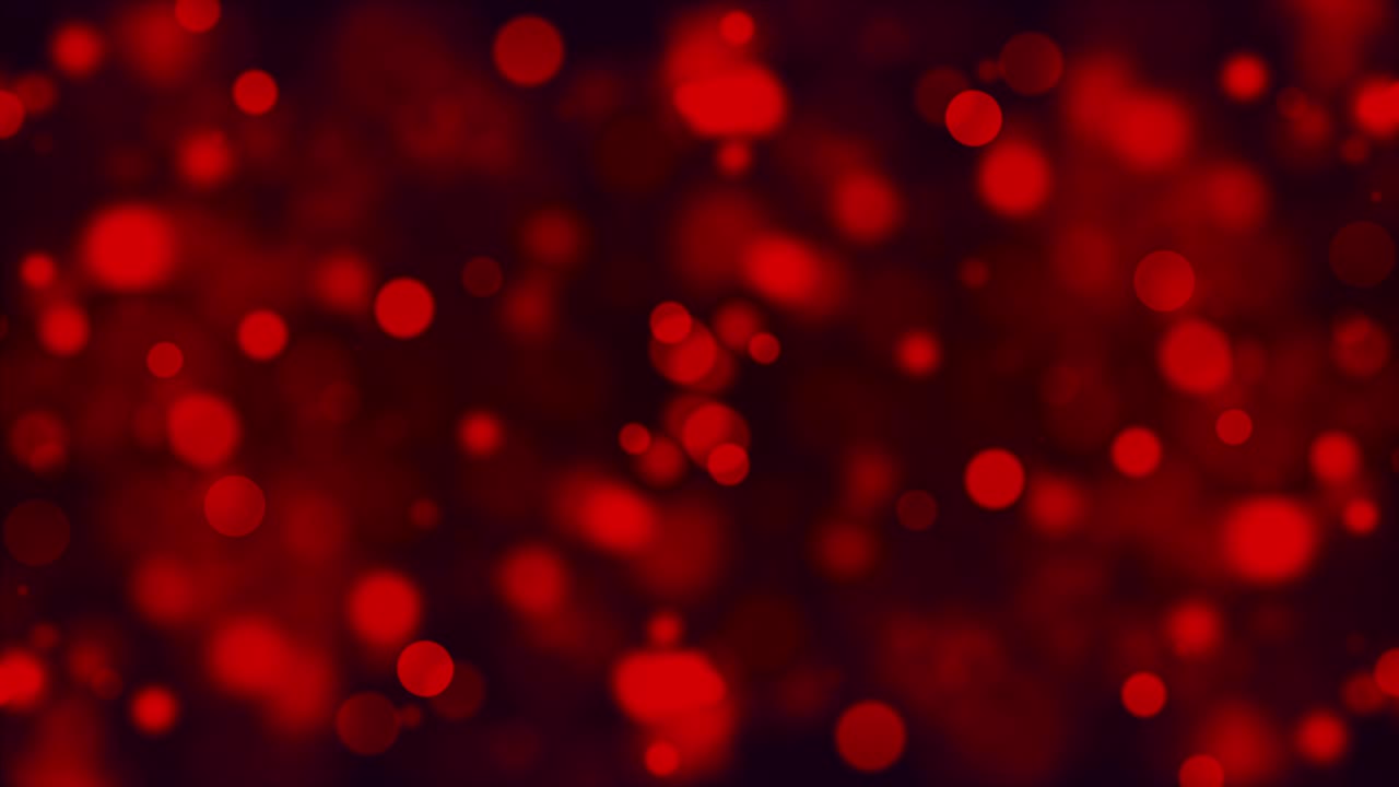 Bokeh rosso brillante e luminoso, profondità di campo ridotta, sfondo generato al computer, sfondo con rendering 3D