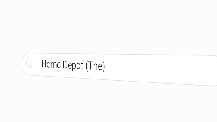 Typing Home Depot on the Search Engine