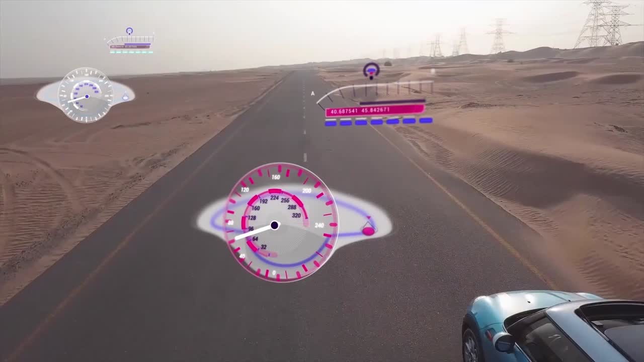 Transport HUD elements of collection in futuristic looking style
