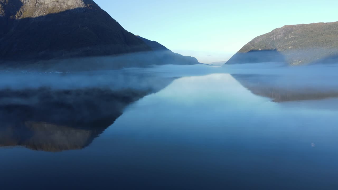 Misty Mountain Lake Reflection