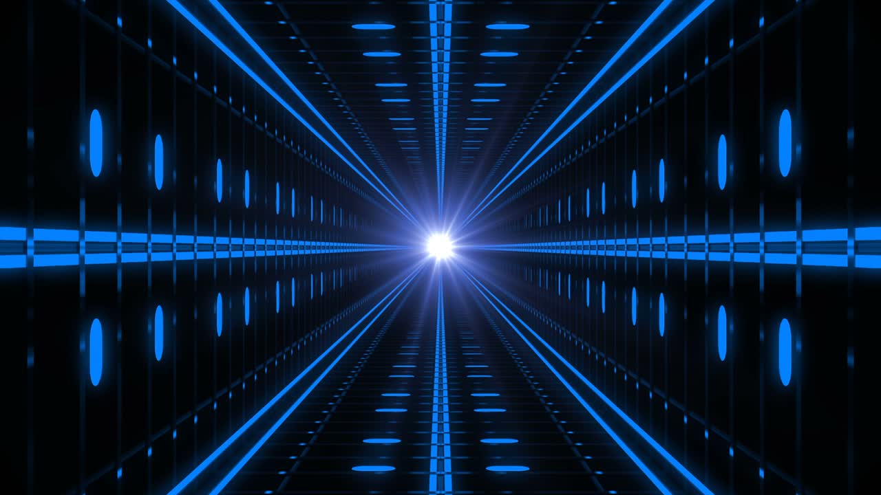 Blue Background Technology Tunnel