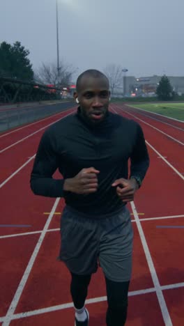 man running on a track