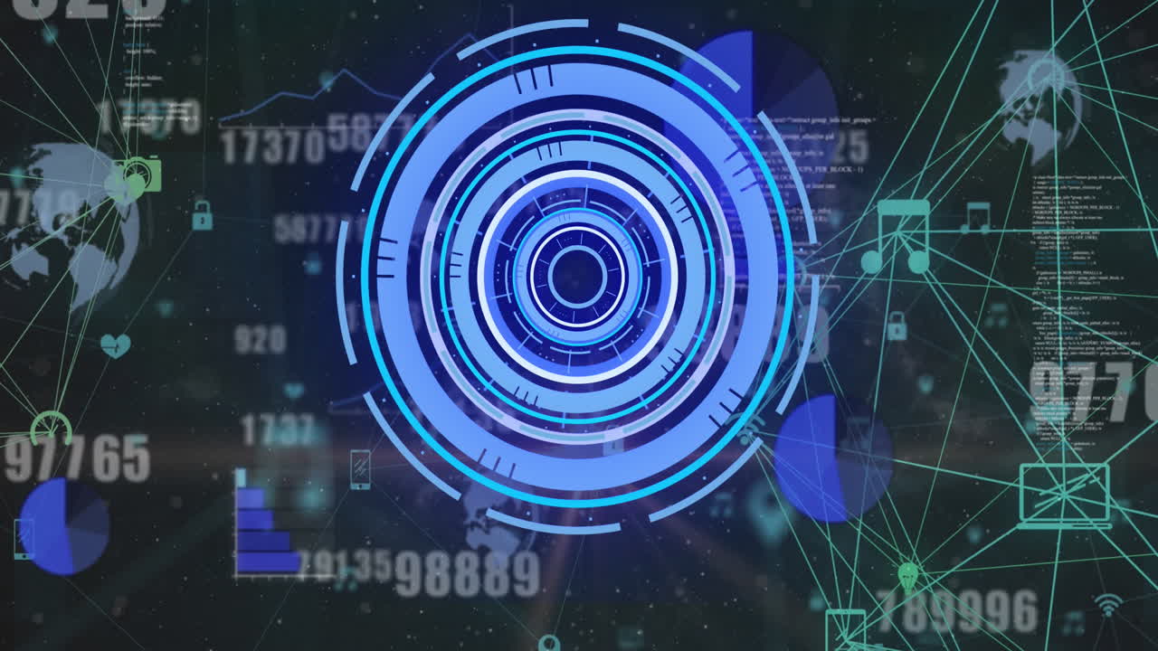 animación del procesamiento de datos en el ámbito de aplicación