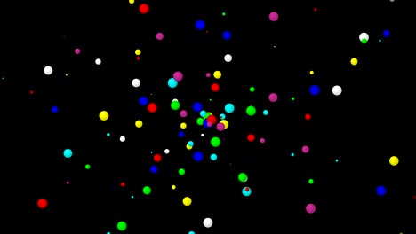 color particles motion graphics with night background