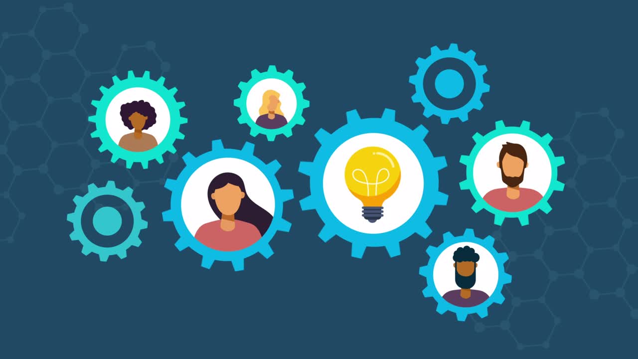 concepto de bombilla con engranajes