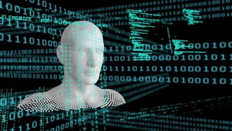 busto humano en movimiento con procesamiento de datos