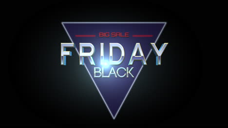 Black-Friday-and-Big-Sale-with-retro-neon-triangle-in-dark-galaxy