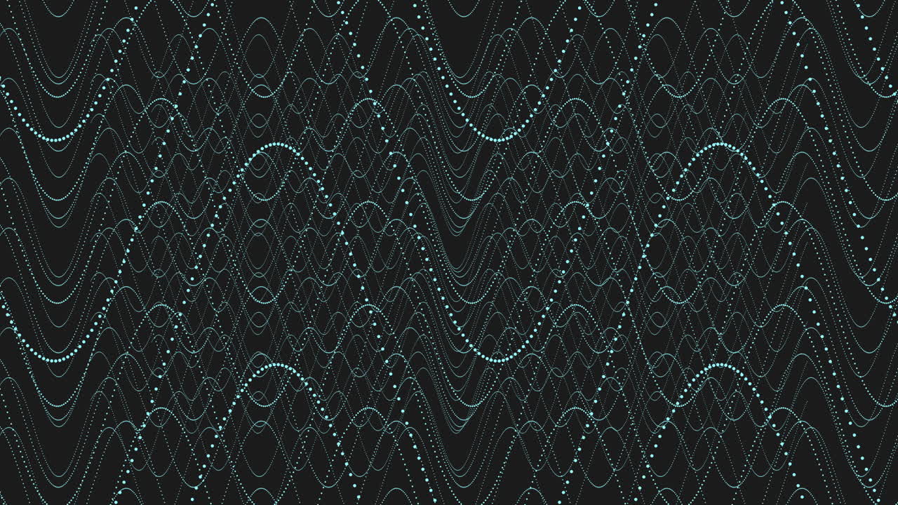 Illusion abstract waves pattern with neon rainbow glitters in dark galaxy