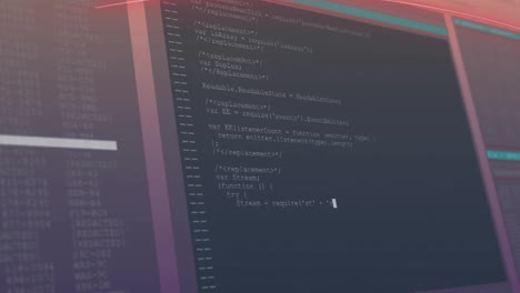 animación del procesamiento de datos digitales en pantalla sobre fondo oscuro